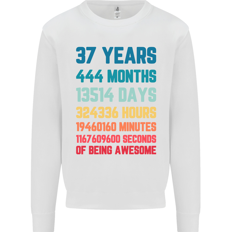 37th Birthday 37 Year Old Mens Sweatshirt Jumper White