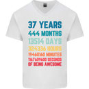 37th Birthday 37 Year Old Mens V-Neck Cotton T-Shirt White