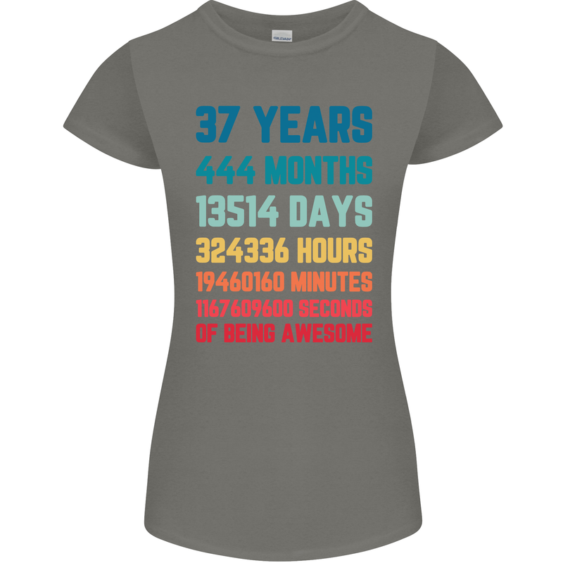 37th Birthday 37 Year Old Womens Petite Cut T-Shirt Charcoal