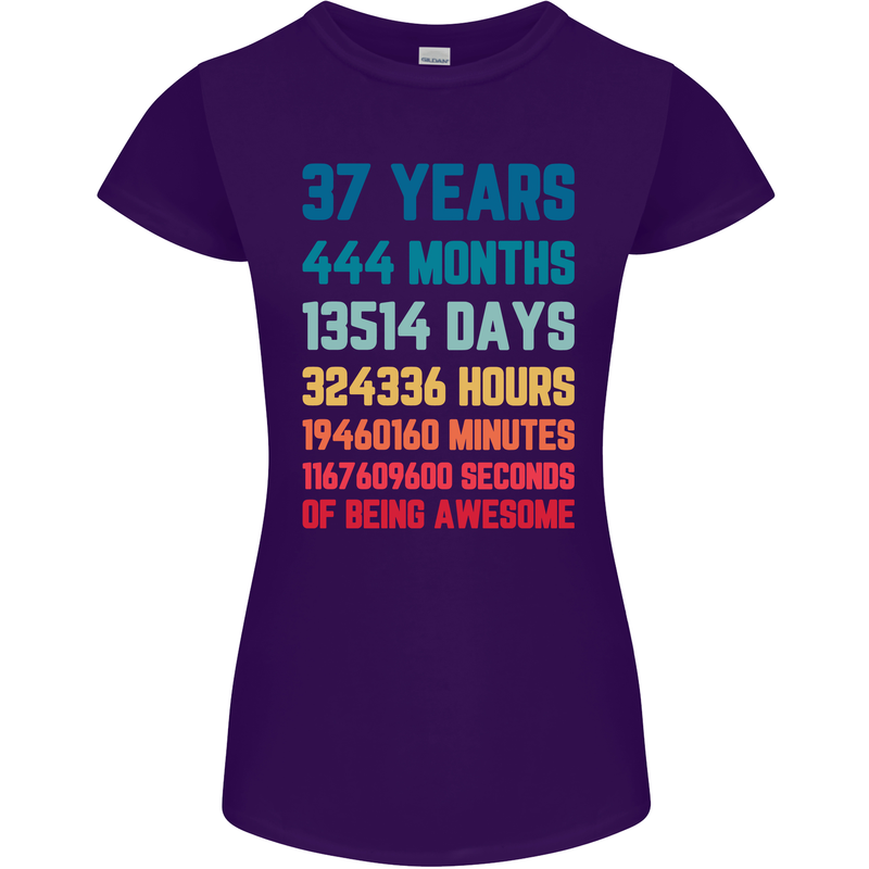37th Birthday 37 Year Old Womens Petite Cut T-Shirt Purple