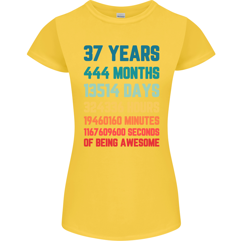 37th Birthday 37 Year Old Womens Petite Cut T-Shirt Yellow