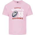 38 Year Wedding Anniversary 38th Rugby Mens Cotton T-Shirt Tee Top Light Pink