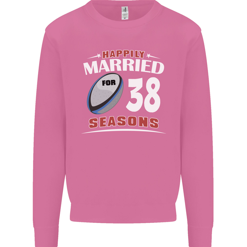 38 Year Wedding Anniversary 38th Rugby Mens Sweatshirt Jumper Azalea