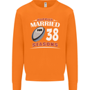 38 Year Wedding Anniversary 38th Rugby Mens Sweatshirt Jumper Orange