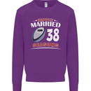 38 Year Wedding Anniversary 38th Rugby Mens Sweatshirt Jumper Purple