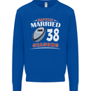 38 Year Wedding Anniversary 38th Rugby Mens Sweatshirt Jumper Royal Blue