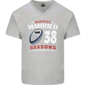 38 Year Wedding Anniversary 38th Rugby Mens V-Neck Cotton T-Shirt Sports Grey