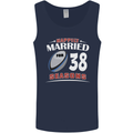 38 Year Wedding Anniversary 38th Rugby Mens Vest Tank Top Navy Blue