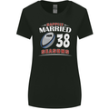 38 Year Wedding Anniversary 38th Rugby Womens Wider Cut T-Shirt Black