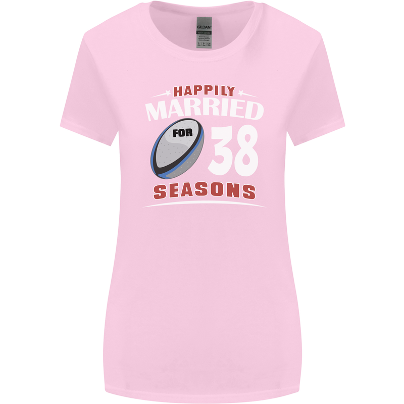 38 Year Wedding Anniversary 38th Rugby Womens Wider Cut T-Shirt Light Pink