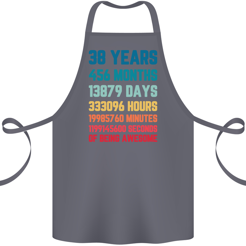 38th Birthday 38 Year Old Cotton Apron 100% Organic Steel
