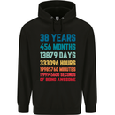38th Birthday 38 Year Old Mens 80% Cotton Hoodie Black
