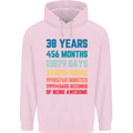 38th Birthday 38 Year Old Mens 80% Cotton Hoodie Light Pink