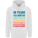 38th Birthday 38 Year Old Mens 80% Cotton Hoodie White