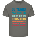 38th Birthday 38 Year Old Mens Cotton T-Shirt Tee Top Charcoal