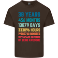 38th Birthday 38 Year Old Mens Cotton T-Shirt Tee Top Dark Chocolate
