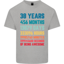 38th Birthday 38 Year Old Mens Cotton T-Shirt Tee Top Sports Grey