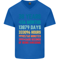 38th Birthday 38 Year Old Mens V-Neck Cotton T-Shirt Royal Blue