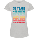 38th Birthday 38 Year Old Womens Petite Cut T-Shirt Sports Grey