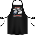 39 Year Wedding Anniversary 39th Rugby Cotton Apron 100% Organic Black