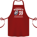 39 Year Wedding Anniversary 39th Rugby Cotton Apron 100% Organic Maroon