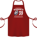 39 Year Wedding Anniversary 39th Rugby Cotton Apron 100% Organic Maroon