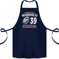 39 Year Wedding Anniversary 39th Rugby Cotton Apron 100% Organic Navy Blue