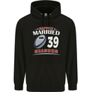 39 Year Wedding Anniversary 39th Rugby Mens 80% Cotton Hoodie Black