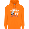 39 Year Wedding Anniversary 39th Rugby Mens 80% Cotton Hoodie Orange