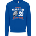 39 Year Wedding Anniversary 39th Rugby Mens Sweatshirt Jumper Royal Blue