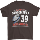 39 Year Wedding Anniversary 39th Rugby Mens T-Shirt 100% Cotton Dark Chocolate