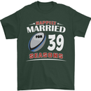 39 Year Wedding Anniversary 39th Rugby Mens T-Shirt 100% Cotton Forest Green