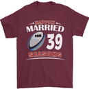 39 Year Wedding Anniversary 39th Rugby Mens T-Shirt 100% Cotton Maroon