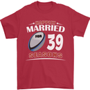 39 Year Wedding Anniversary 39th Rugby Mens T-Shirt 100% Cotton Red