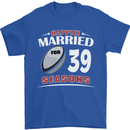 39 Year Wedding Anniversary 39th Rugby Mens T-Shirt 100% Cotton Royal Blue
