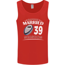 39 Year Wedding Anniversary 39th Rugby Mens Vest Tank Top Red