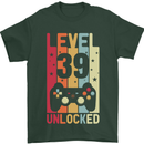 39th Birthday 39 Year Old Level Up Gamming Mens T-Shirt 100% Cotton Forest Green