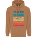 39th Birthday 39 Year Old Mens 80% Cotton Hoodie Caramel Latte