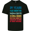 39th Birthday 39 Year Old Mens Cotton T-Shirt Tee Top Black