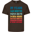 39th Birthday 39 Year Old Mens Cotton T-Shirt Tee Top Dark Chocolate