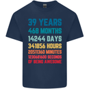 39th Birthday 39 Year Old Mens Cotton T-Shirt Tee Top Navy Blue