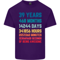 39th Birthday 39 Year Old Mens Cotton T-Shirt Tee Top Purple