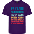 39th Birthday 39 Year Old Mens Cotton T-Shirt Tee Top Purple