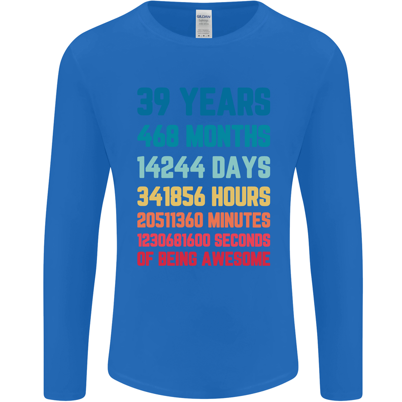 39th Birthday 39 Year Old Mens Long Sleeve T-Shirt Royal Blue