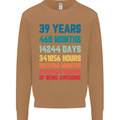 39th Birthday 39 Year Old Mens Sweatshirt Jumper Caramel Latte