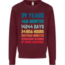 39th Birthday 39 Year Old Mens Sweatshirt Jumper Maroon