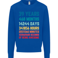 39th Birthday 39 Year Old Mens Sweatshirt Jumper Royal Blue