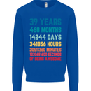 39th Birthday 39 Year Old Mens Sweatshirt Jumper Royal Blue