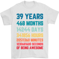 39th Birthday 39 Year Old Mens T-Shirt 100% Cotton White