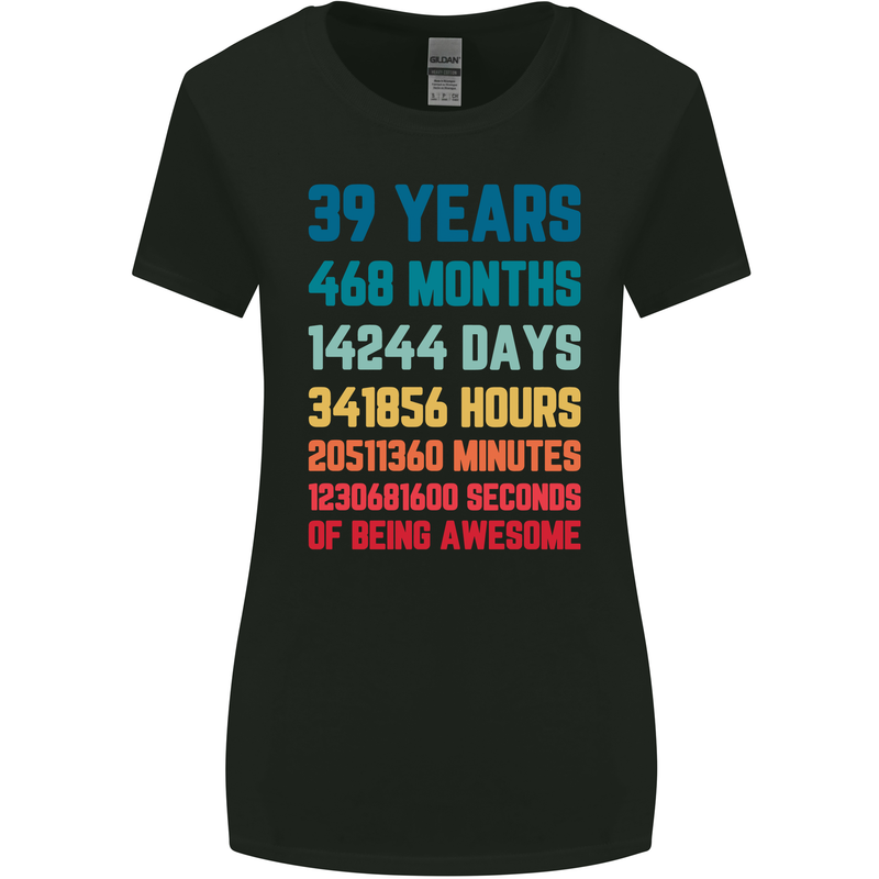 39th Birthday 39 Year Old Womens Wider Cut T-Shirt Black